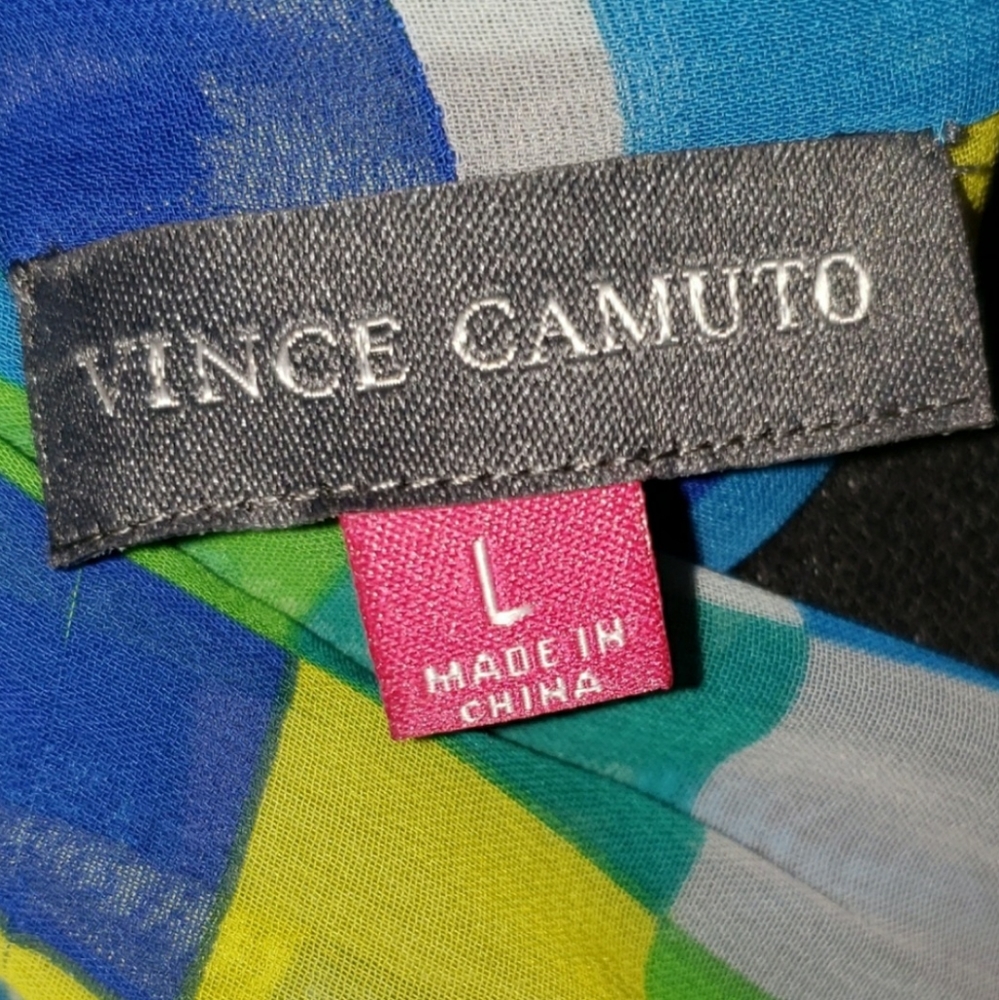 Vince Camuto Multi Color Block Long Sleeve Blouse - image 3